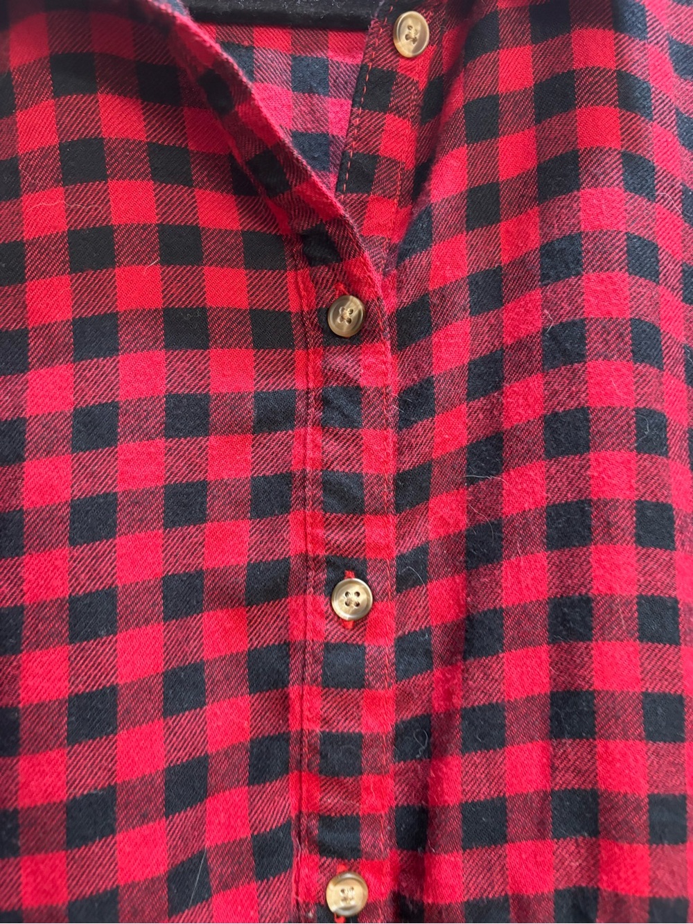 American Eagle Plaid Button-Front Peplum Top - Picture 2 of 6
